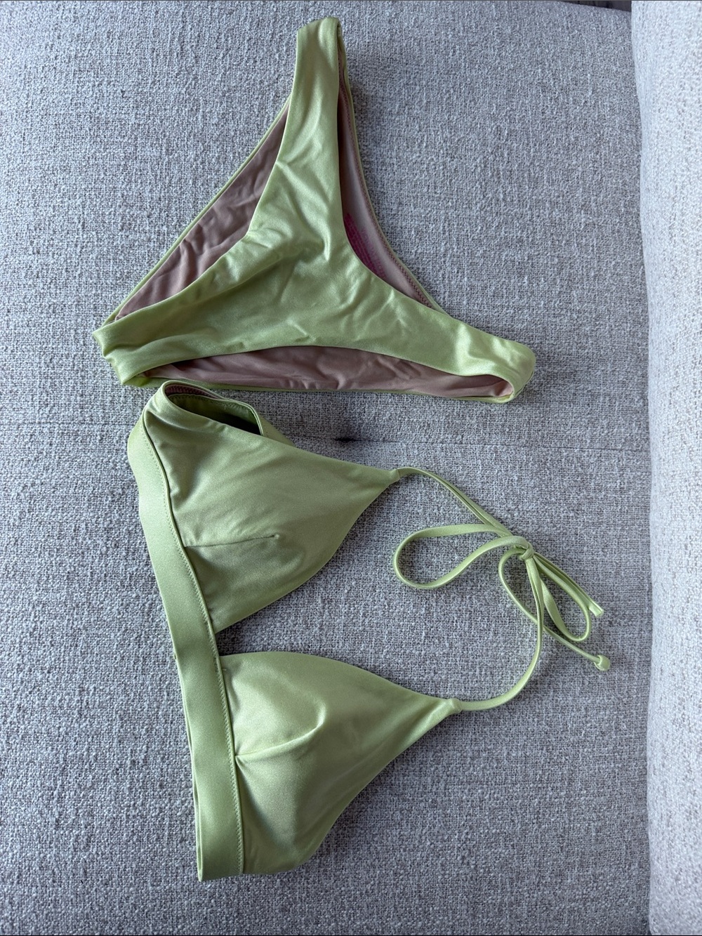 Victoria's Secret Light Green Triangle Bikini Set